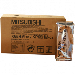 Rouleaux de papier thermique Mitsubishi K65HM/KP65HM (boite de 4)