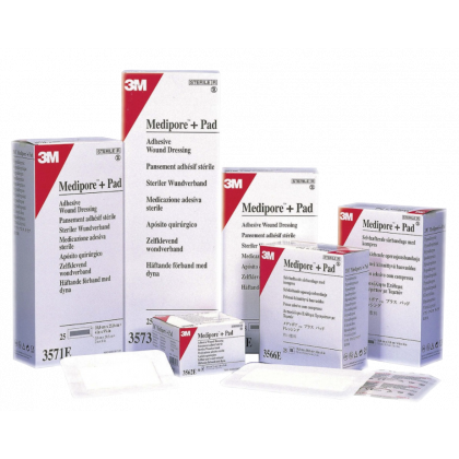 Pansements absorbants stériles multi-extensibles 3M Medipore + PAD (boite de 25 ou 50)