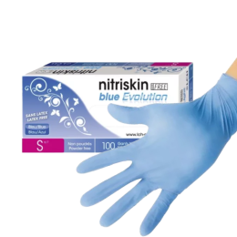Gants d'examen nitrile Nitriskin Blue Evolution non poudrés non stériles (boite de 100)