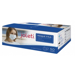 Masques de protection Haute Filtration type 2 Joleti avec élastique - 3 plis (boite de 50) - DLU au 01/07/2024