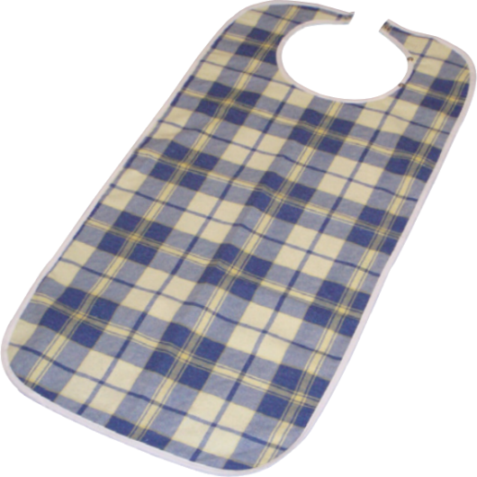 Bavoir Imperméable Adulte - Tablier De Protection Gris Bleu à Carreaux - Léger Et Portable