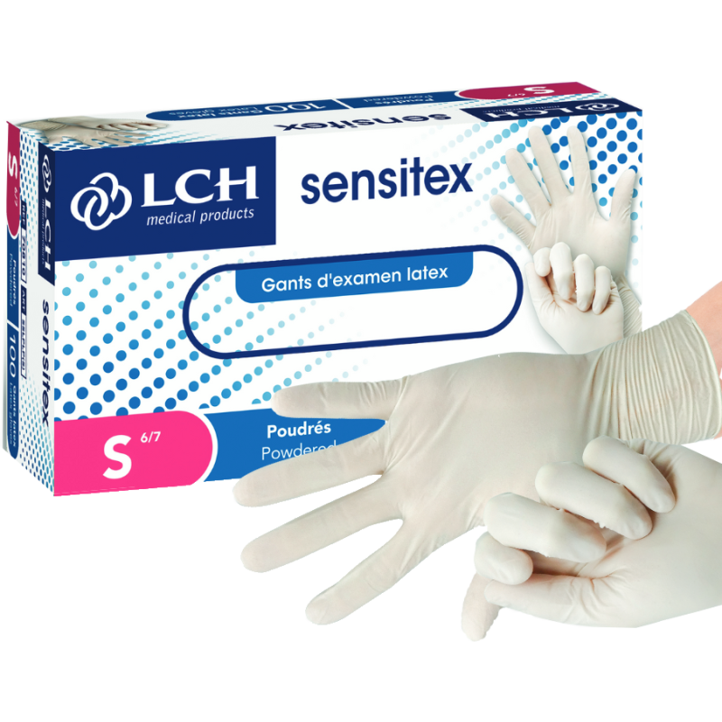 Gants Jetables En Latex Unicare - Boîte De 100 - Légèrement Poudrés - Taille XS - Pour Nettoyage, Cuisine Ou Bricolage