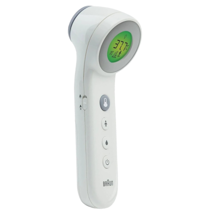 Thermomètre Numérique Silencieux Infrarouge Oreille Frontale Sans Contact - Mesure Rapide Température Corporelle Pour Enfants Et Adultes